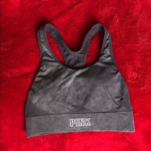 PINK tiedye sports bra (grey and white)